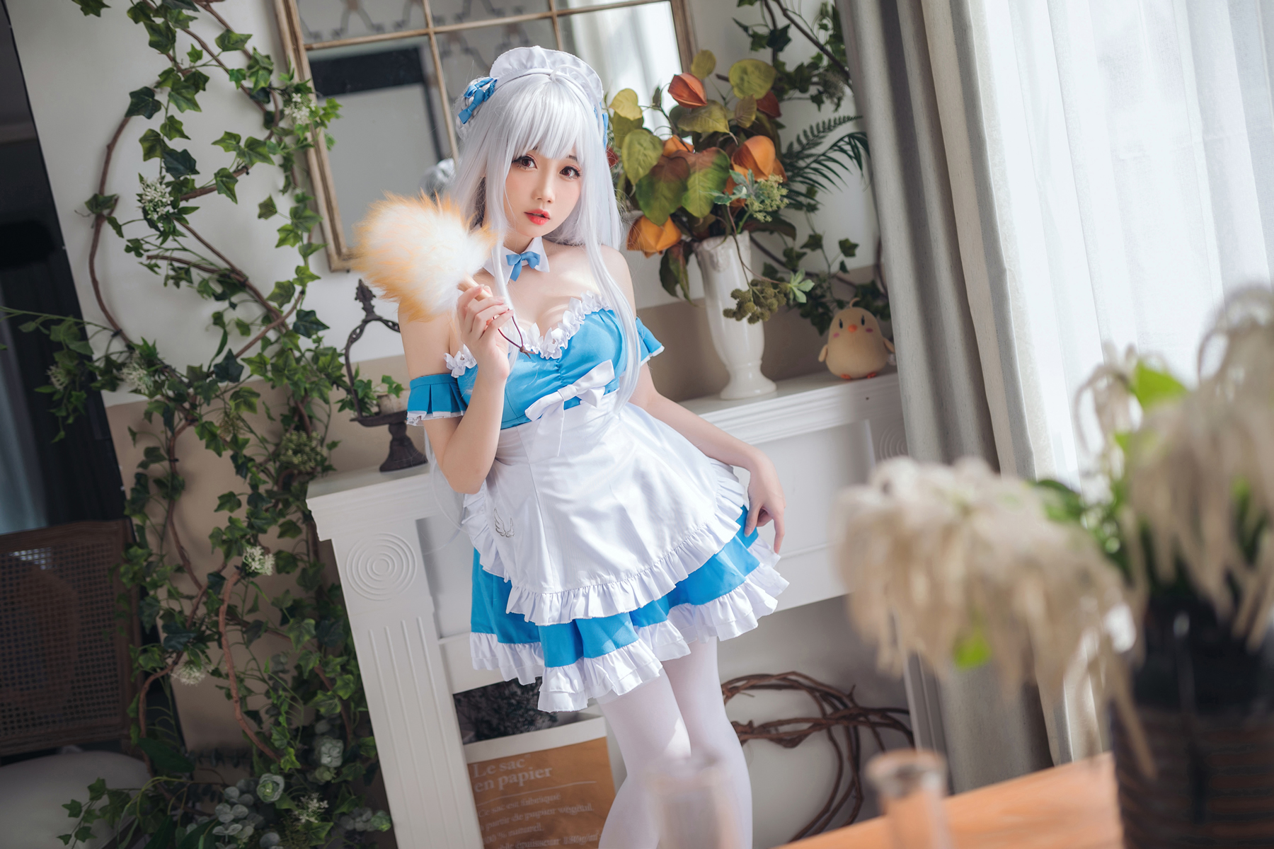 [网红Coser]焖焖碳 NO.04 小天鹅女仆摄影图集百度云下载