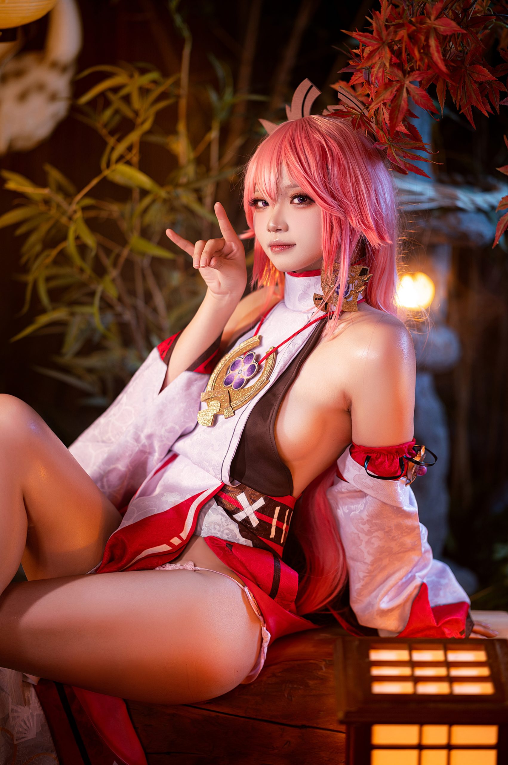 [网红Coser]伊喵君_Nya - NO.07 《原神-鸣神双人》 双倍快乐 摄影图集百度云下载